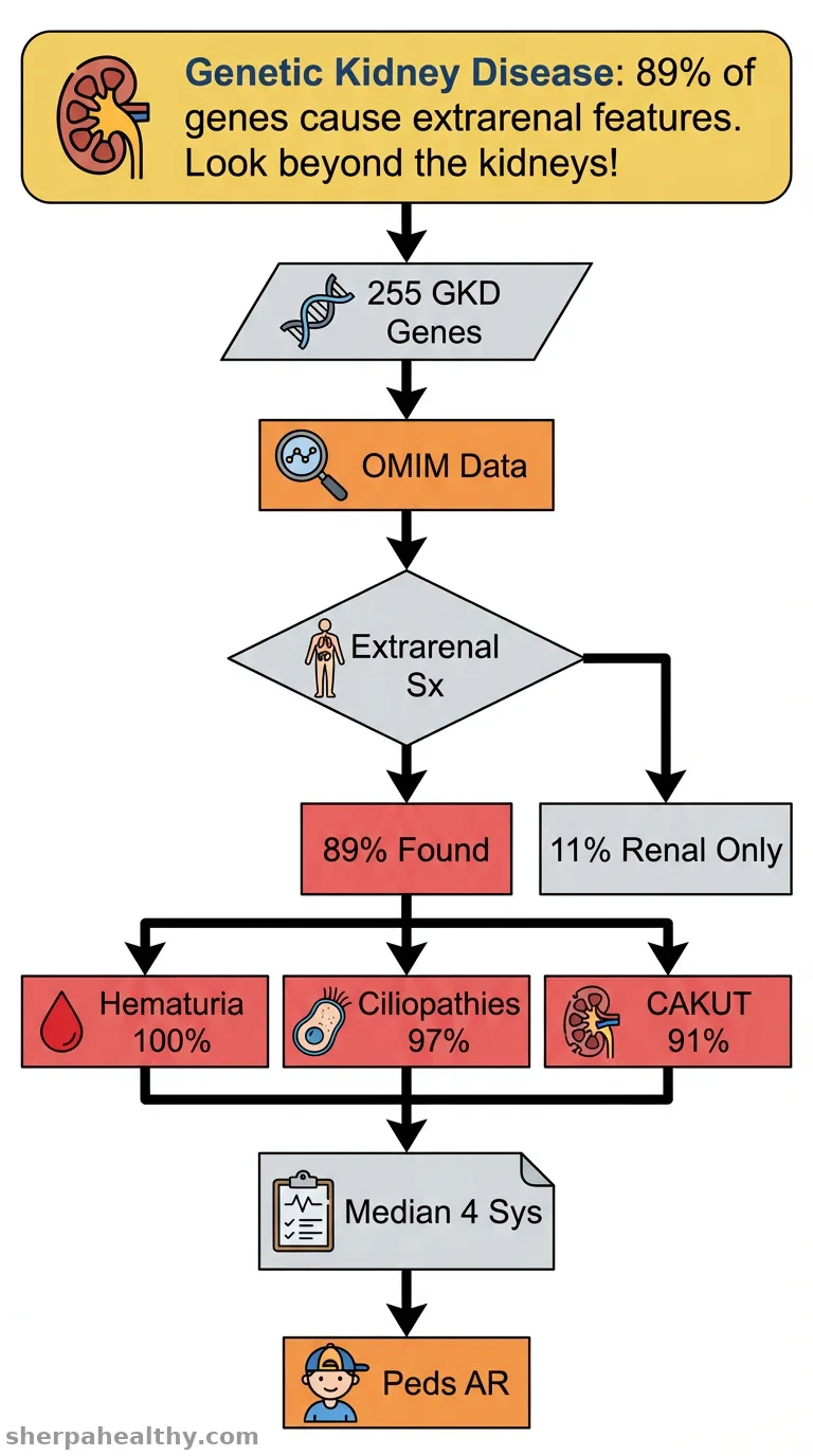 Extrarenal Clinical Features are Reported for Most Genes Implicated in Genetic Kidney Disease.