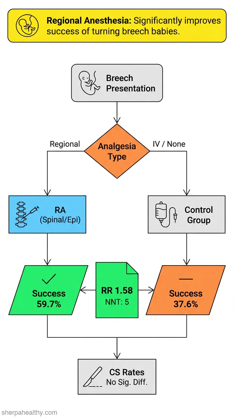 Effect of regional anesthesia on the success rate of external cephalic version: a systematic review and meta-analysis.