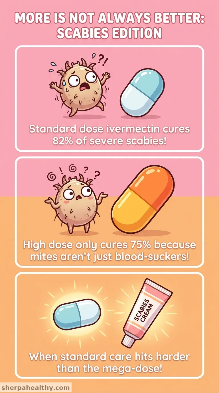 Standard-dose ivermectin superior to high dose for severe scabies