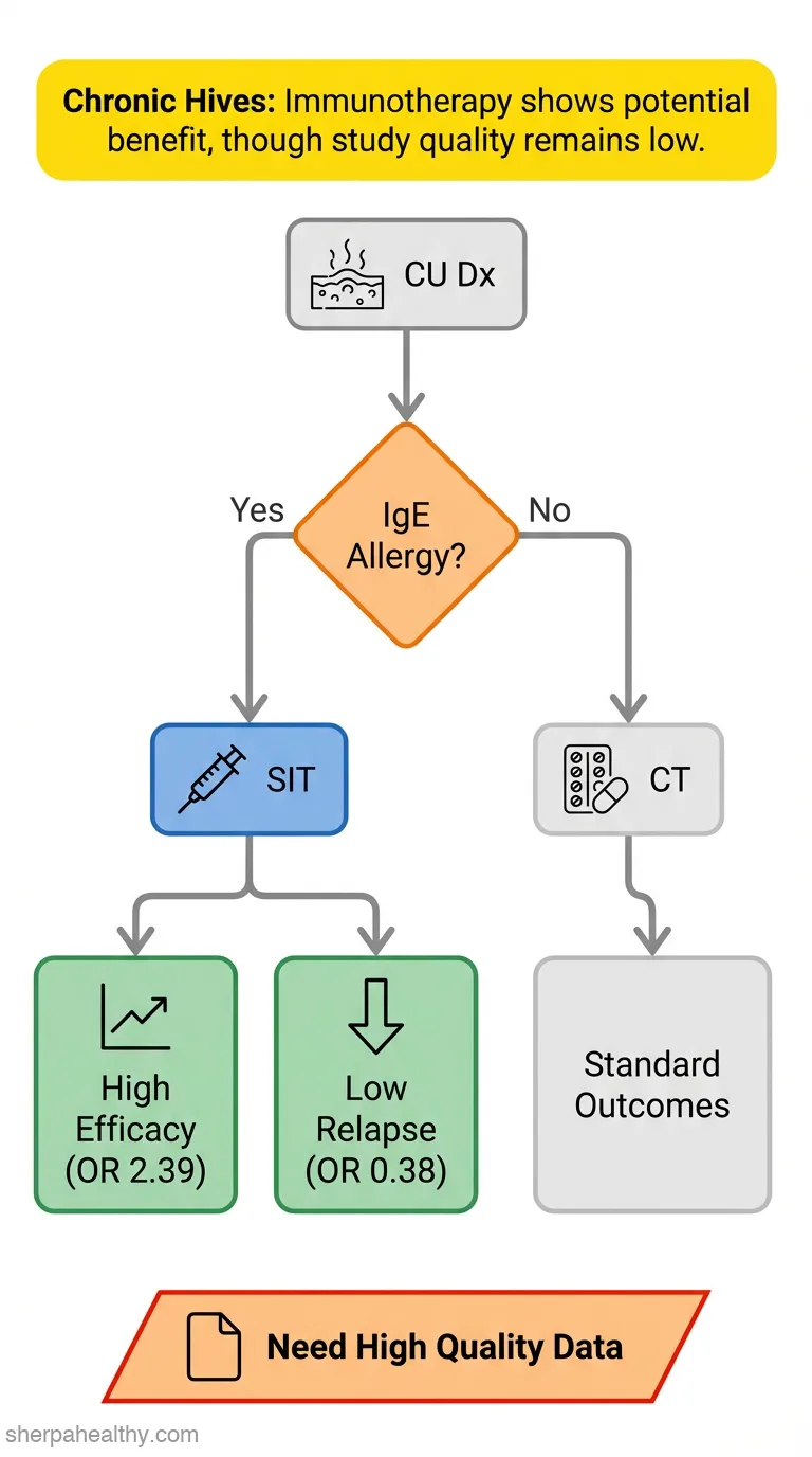 IgE-mediated allergy: a rare cause of chronic spontaneous urticarial with allergen-specific immunotherapy as treatment option - a systematic review with meta-analysis from China.