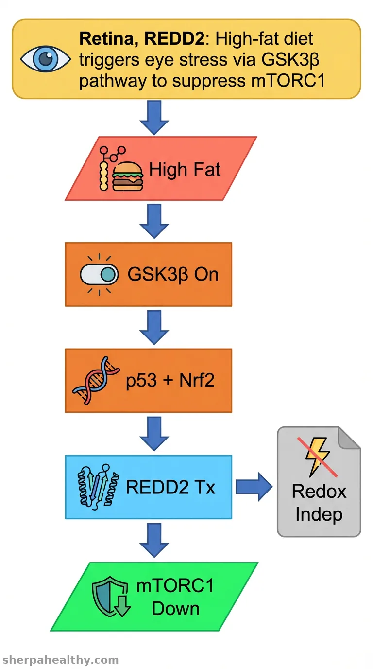 GSK3β promotes p53/Nrf2-dependent expression of the stress response protein REDD2 in retinal Müller glia exposed to hyperlipidemic conditions.