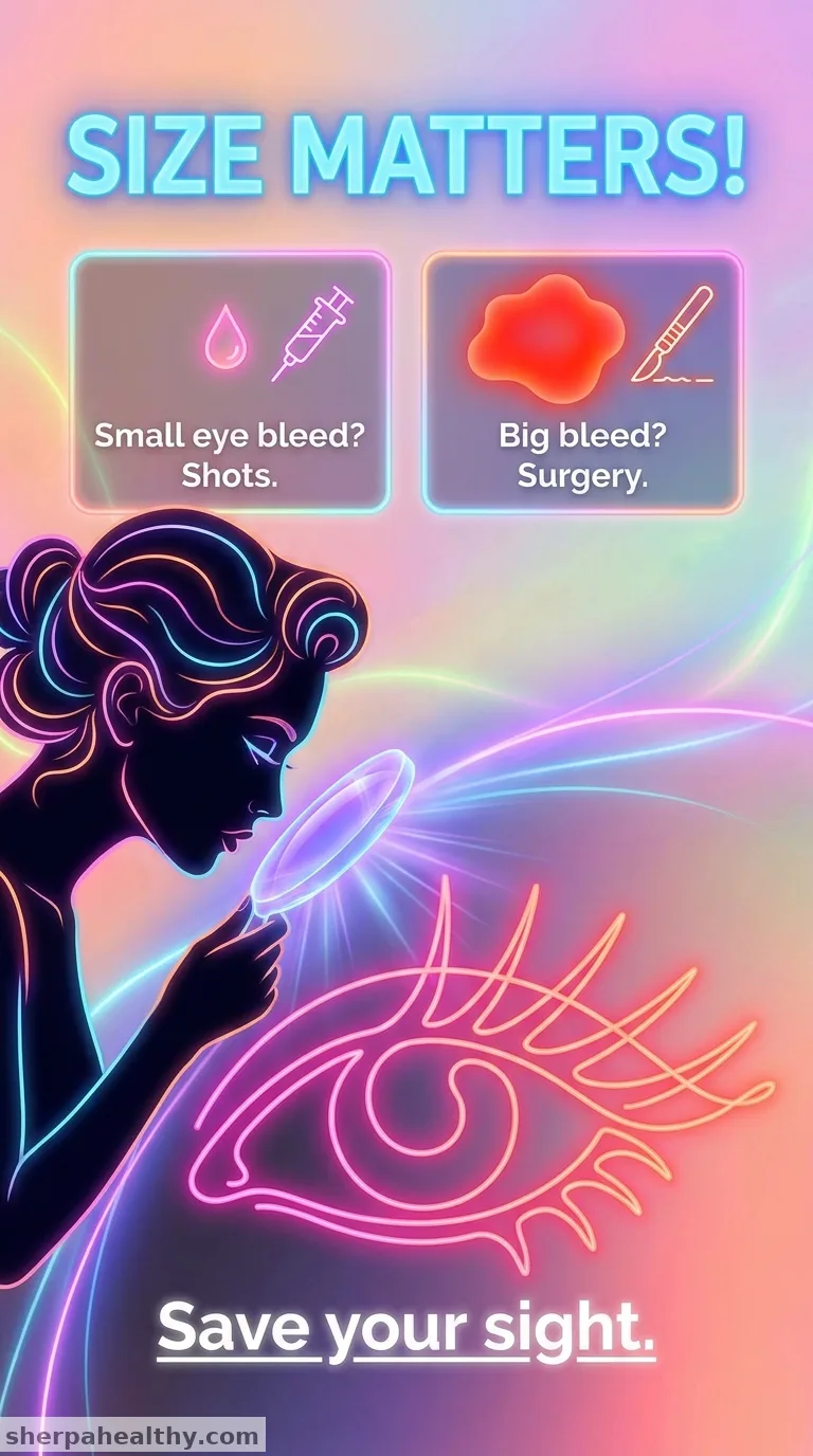 Subretinal hemorrhage size determines treatment options