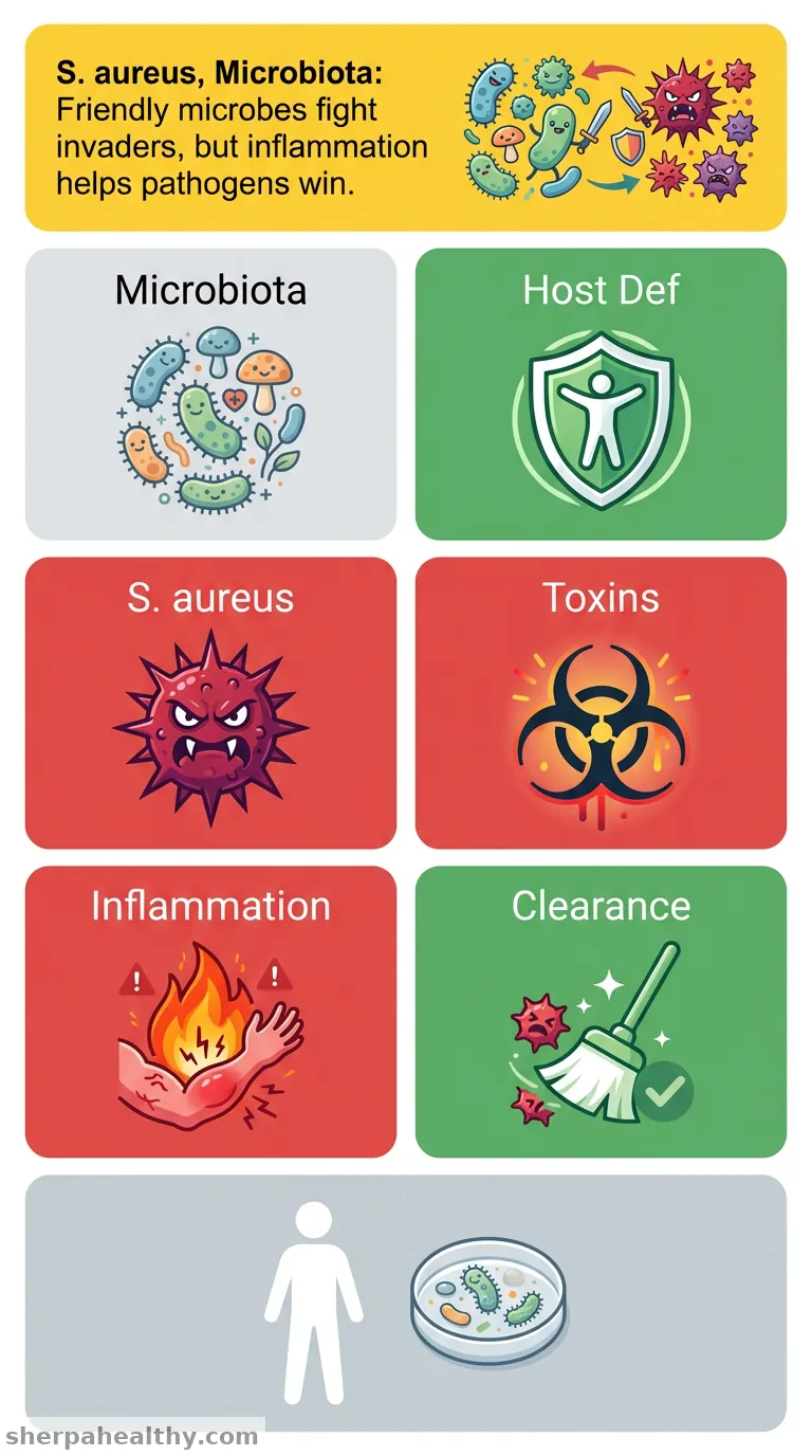 Interaction Between Staphylococcus aureus and Microbiota: Invasion or Commensalism.
