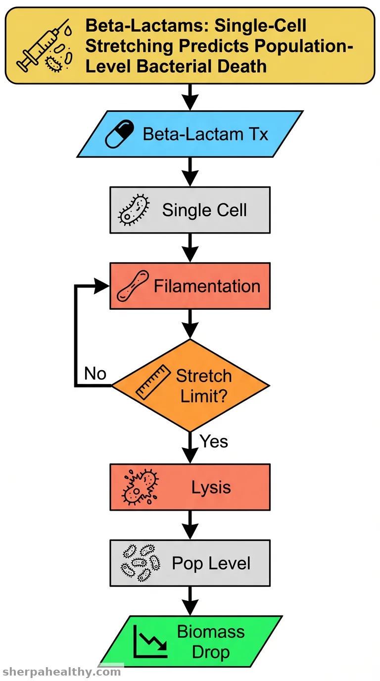 Mapping single-cell responses to population-level dynamics during antibiotic treatment.