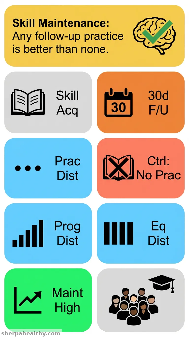 Distribution of follow-up sessions influences determinations of skill maintenance.