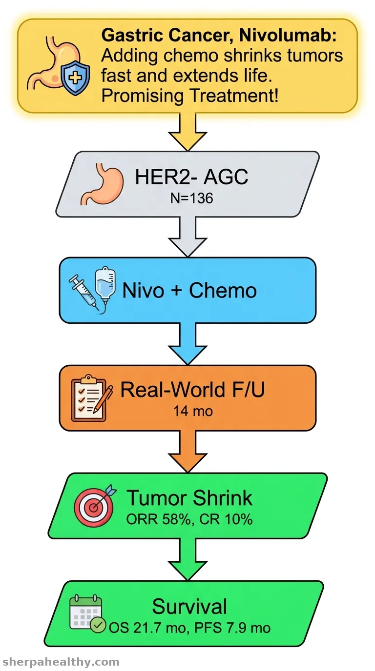 Safety and efficacy of first-line nivolumab plus chemotherapy for HER2-negative advanced gastric or gastroesophageal junction adenocarcinoma: real-world data analysis.