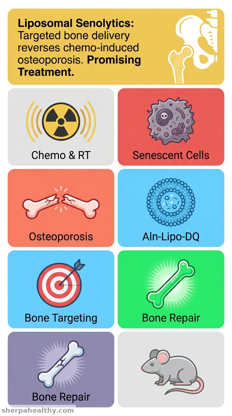 Targeted delivery of liposomal senolytics to alleviate cellular senescence-induced bone loss.