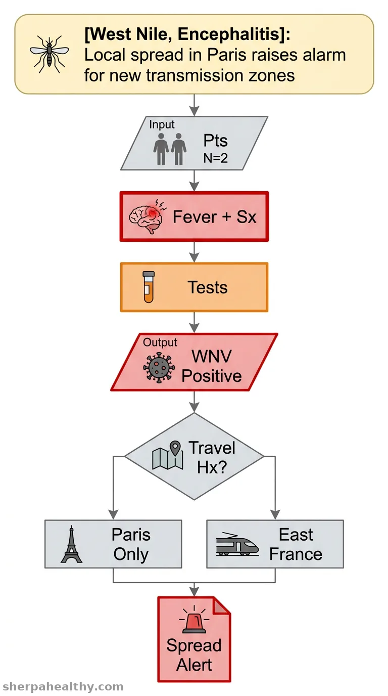 Two Cases of Autochthonous West Nile Virus Encephalitis, Paris, France, 2025.
