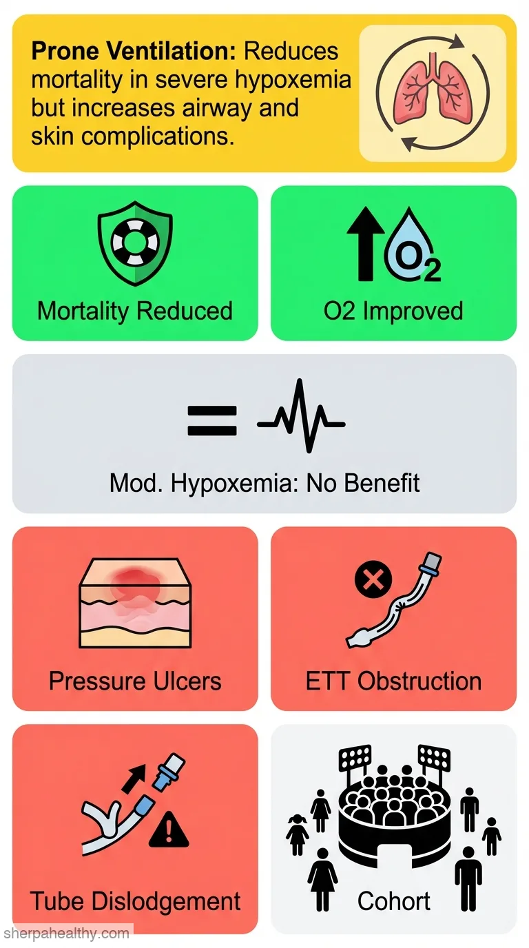 Prone ventilation reduces mortality in patients with acute respiratory failure and severe hypoxemia: systematic review and meta-analysis.