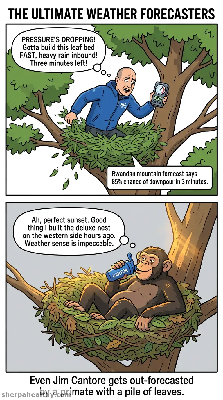 Chimpanzees May Be Able To Predict The Weather And Adjust How They Build Their Nests Accordingly