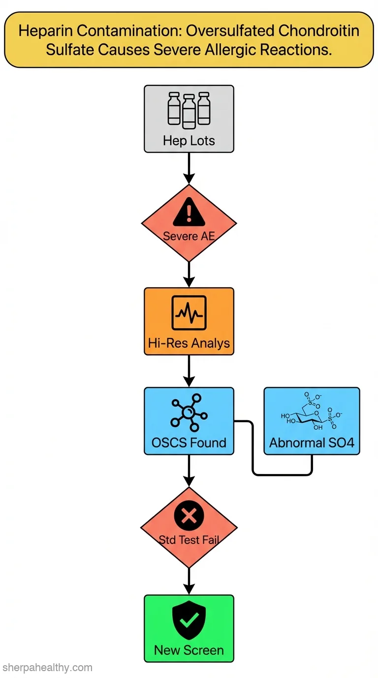 Oversulfated chondroitin sulfate is a contaminant in heparin associated with adverse clinical events.