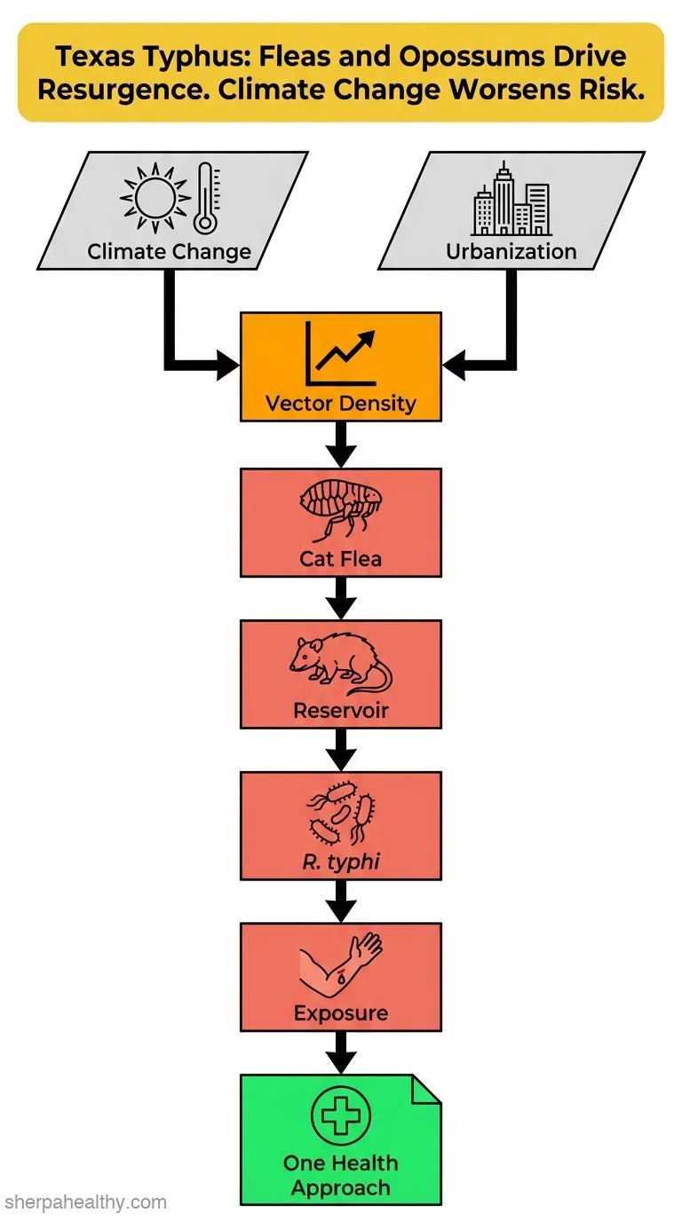 A One Health Perspective on the Resurgence of Flea-Borne Typhus in Texas in the 21st Century: Part 1: The Bacteria, the Cat Flea, Urbanization, and Climate Change.