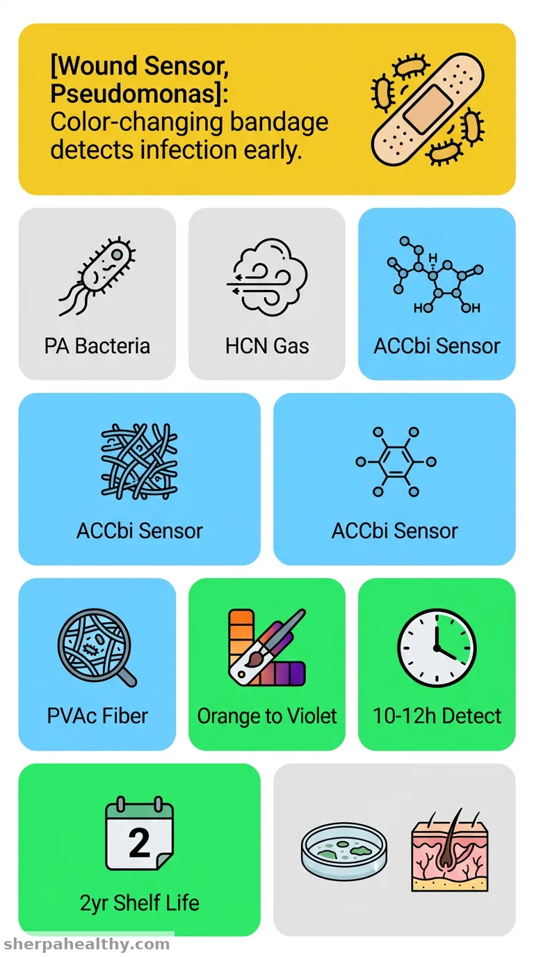 A simple and specific colorimetric biosensor for early detection of Pseudomonas aeruginosa wound infections.