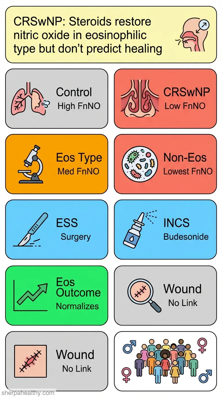Impact of Nasal Glucocorticoid Therapy on Exhaled Nitric Oxide and Symptom Relief in Chronic Rhinosinusitis with Nasal Polyps: A Randomized Prospective Study.