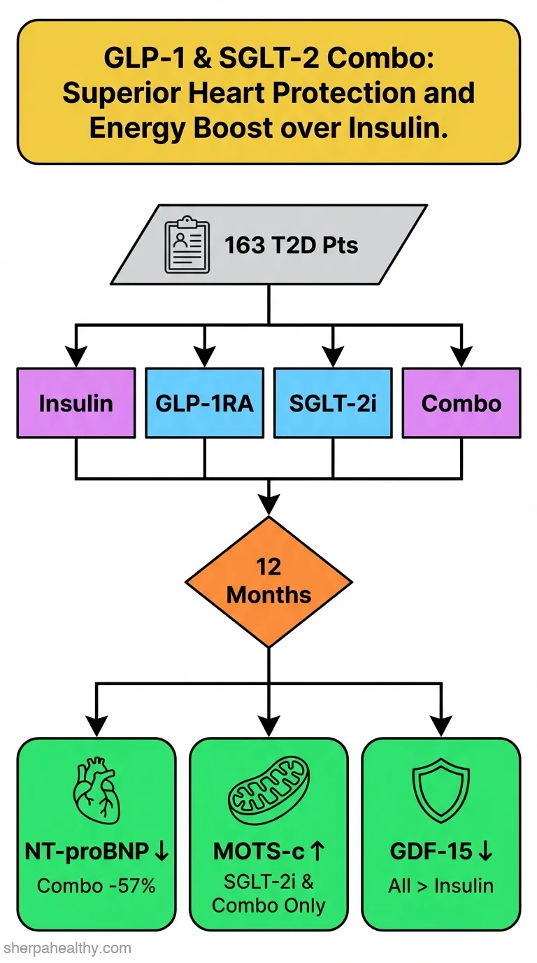 Effects of Glucagon-Like Peptide-1 Receptor Agonists, Sodium-Glucose Cotransporter-2 Inhibitors, and Their Combination on Neurohumoral and Mitochondrial Activation in Patients With Diabetes.