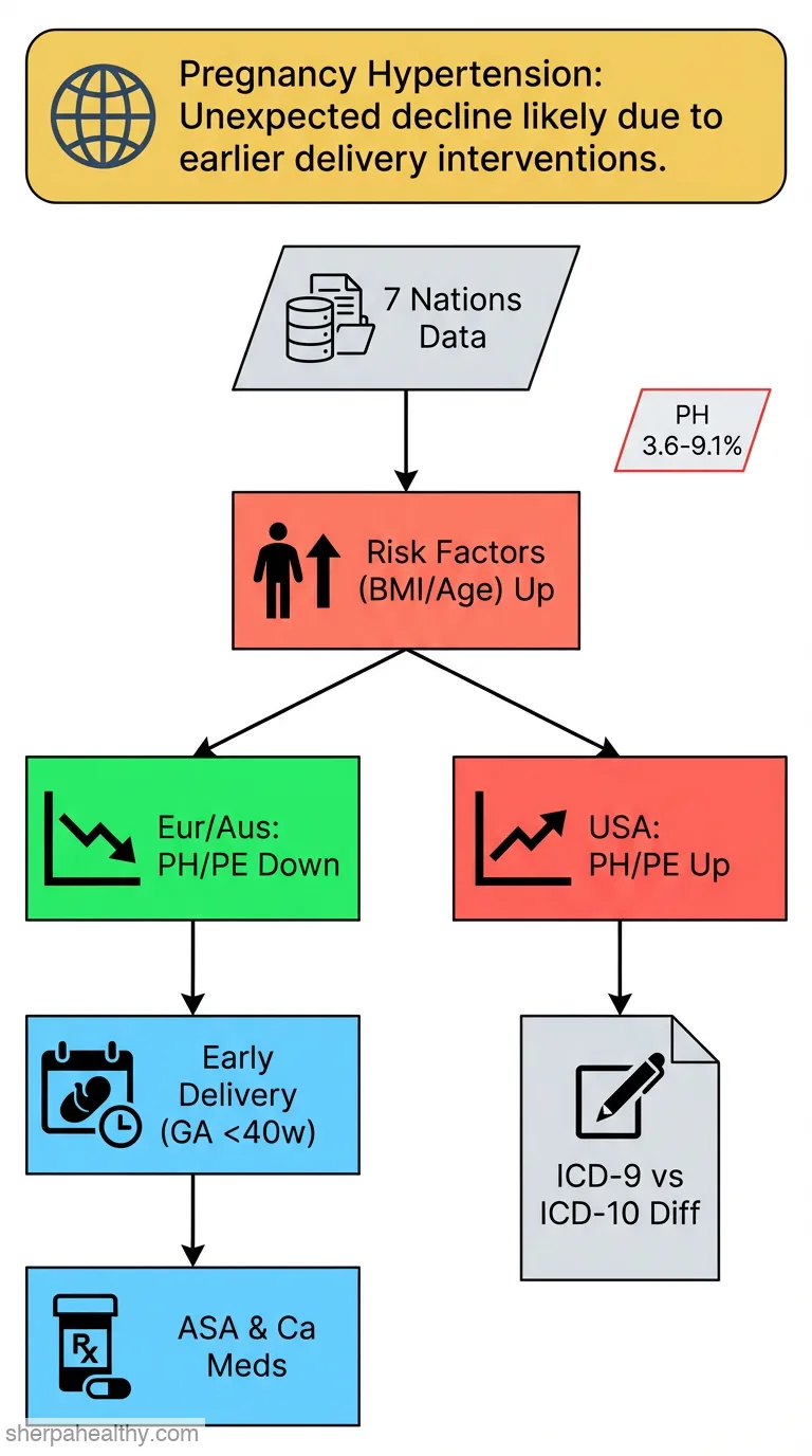 Population-based trends in pregnancy hypertension and pre-eclampsia: an international comparative study.