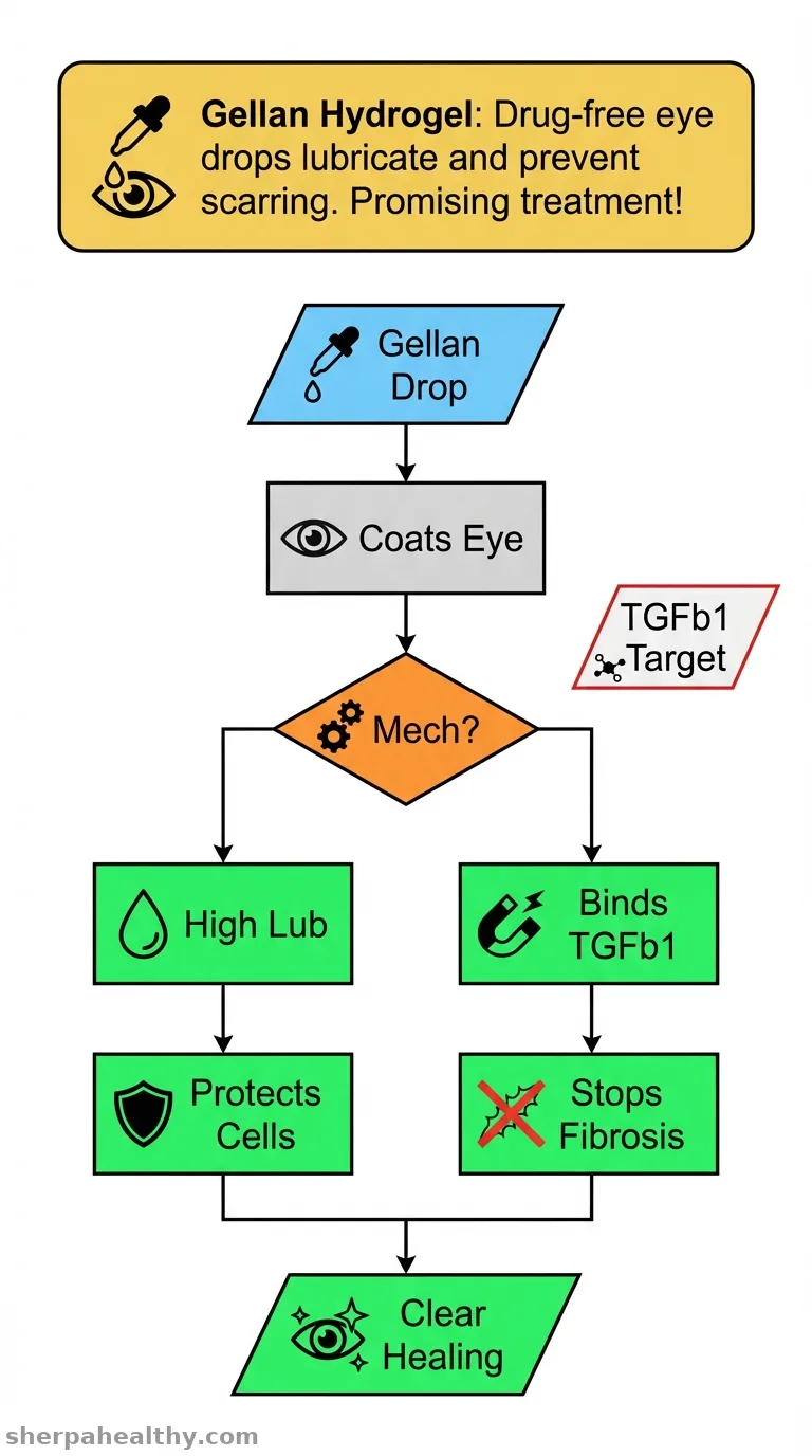 Structuring of gellan hydrogel enables the production of inherently antifibrotic, lubricating eye drops.