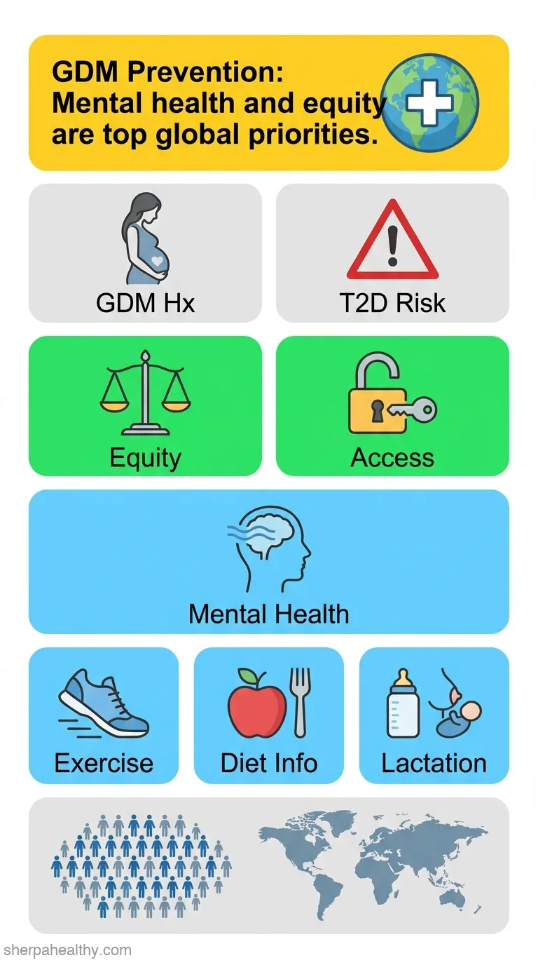 Values, principles and research priorities for the implementation of type 2 diabetes prevention after gestational diabetes: A global consensus from Asia, Africa, Americas, Europe and Oceania.