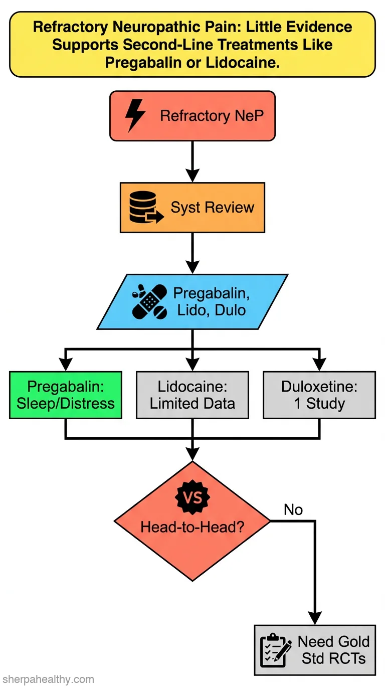 Pregabalin, the lidocaine plaster and duloxetine in patients with refractory neuropathic pain: a systematic review.