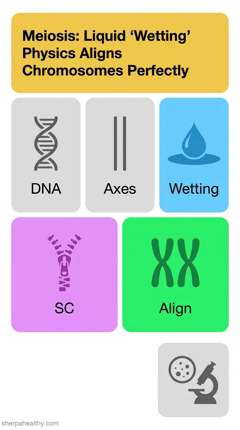 The synaptonemal complex aligns meiotic chromosomes by wetting.