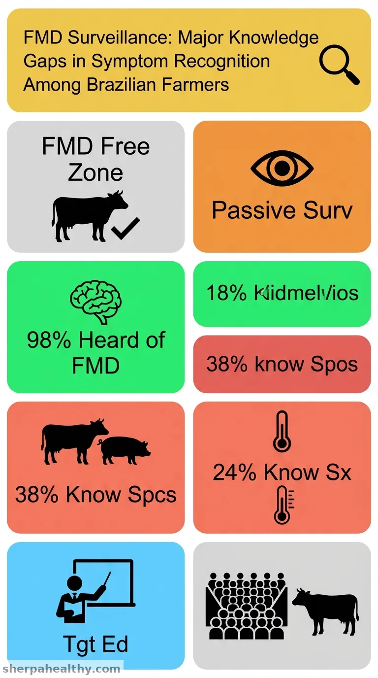 Assessment of knowledge on foot and mouth disease in free zones where vaccination is not practiced in Brazil.