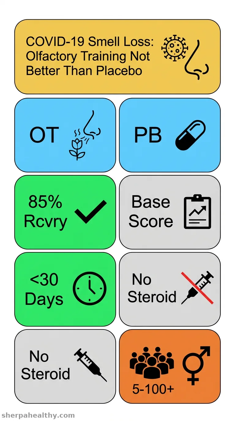 Olfactory training for the treatment of COVID-19 related smell loss: a randomised double-blind controlled trial.
