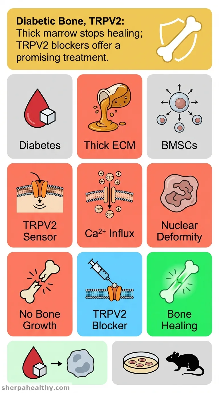 Hyperviscous Diabetic Bone Marrow Niche Impairs BMSCs Osteogenesis via TRPV2-Mediated Cytoskeletal-Nuclear Mechanotransduction.