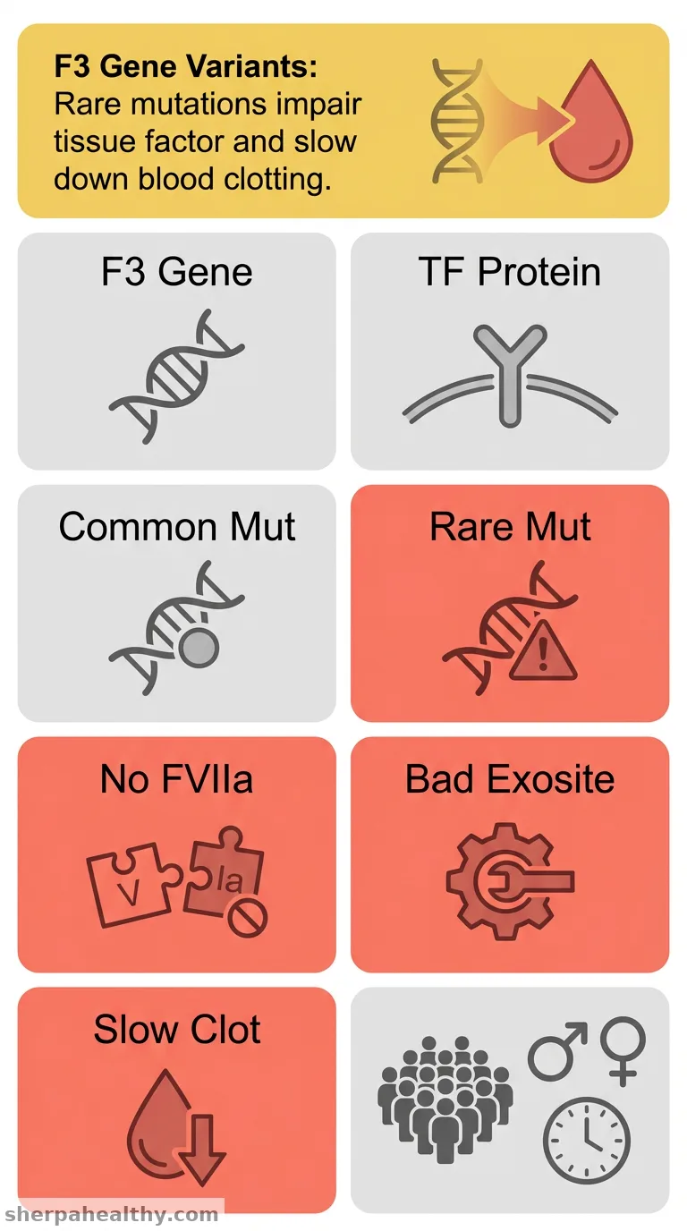 Human missense variants in F3 impair the initiation of blood coagulation.