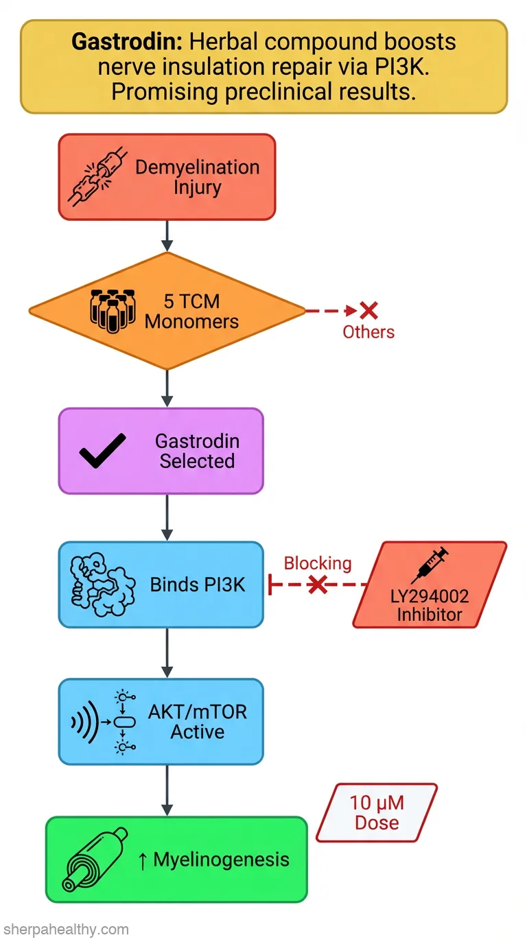 Gastrodin promotes CNS myelinogenesis and alleviates demyelinating injury by activating the PI3K/AKT/mTOR signaling.