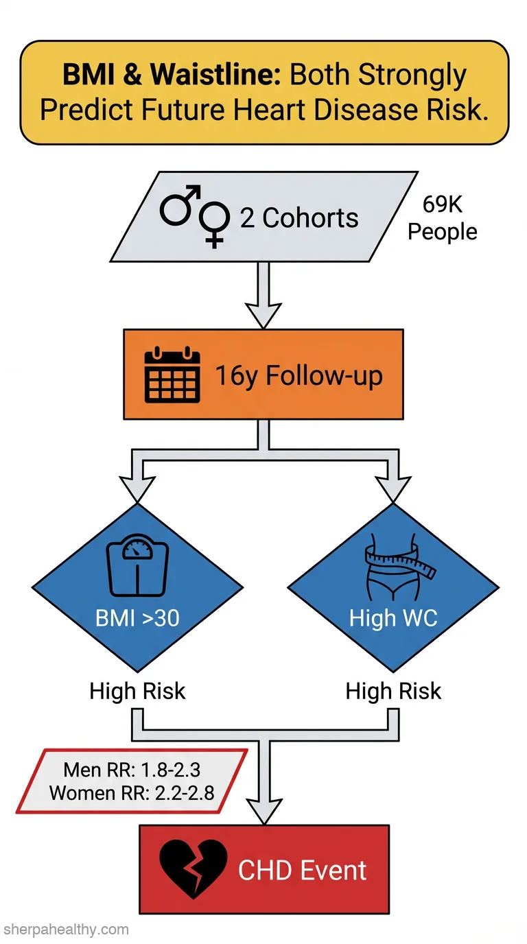 Body mass index, waist circumference, and risk of coronary heart disease: a prospective study among men and women.