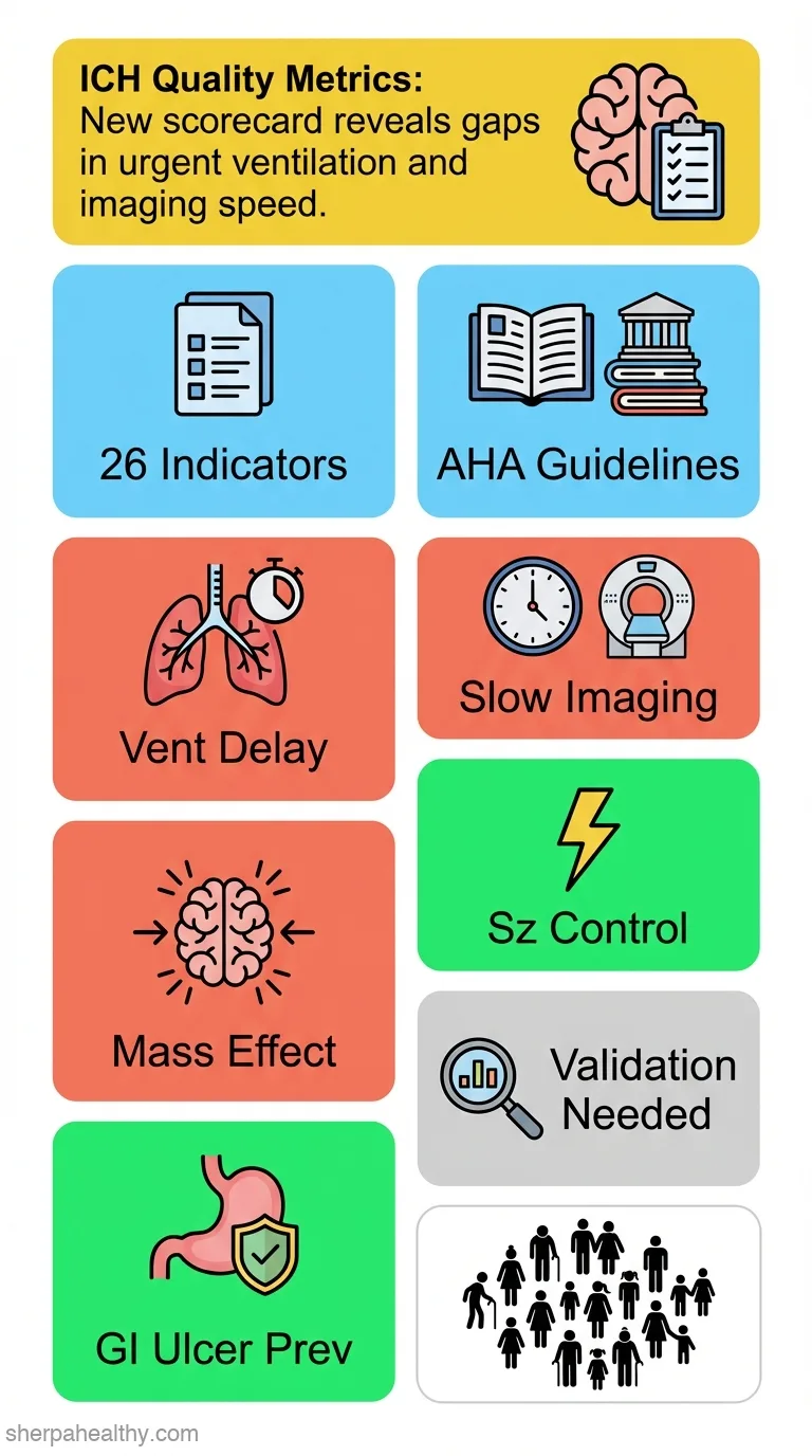 Intracerebral hemorrhage specific intensity of care quality metrics.