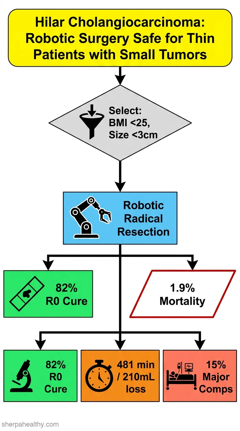 Feasibility and safety of robotic radical resection for hilar cholangiocarcinoma in highly selected patients: A systematic review and meta-analysis with meta-regression.