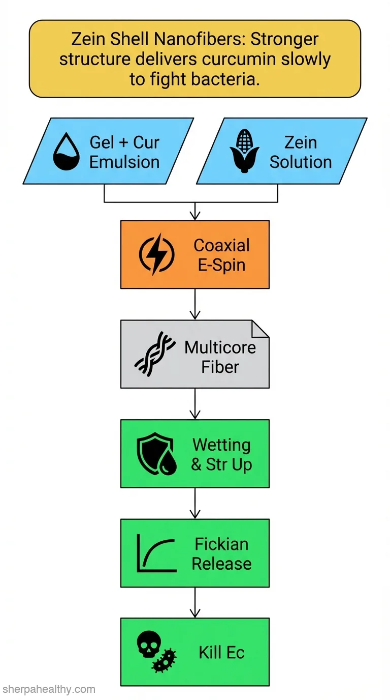 Emulsion-coaxial electrospinning: The role of zein as a shell layer in multicore-shell structured nanofibers for bioactive delivery.
