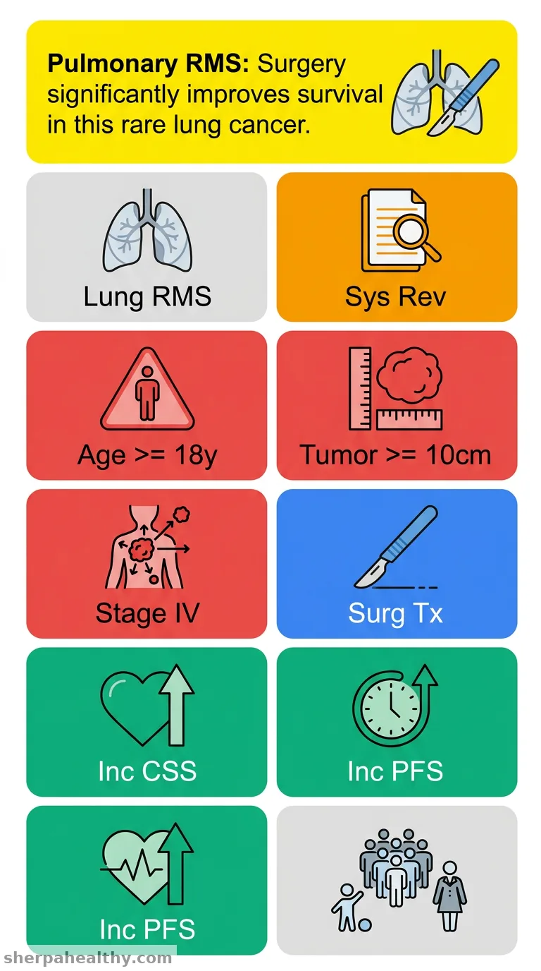 Clinical features, treatment and prognosis of primary pulmonary rhabdomyosarcoma: A systemic review.