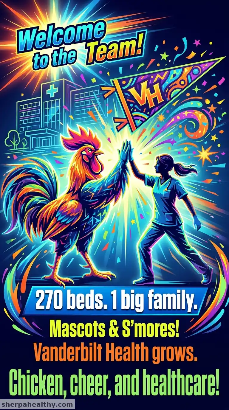 Booster the Rooster welcomes Vanderbilt Clarksville Hospital staff to Vanderbilt Health: photo gallery