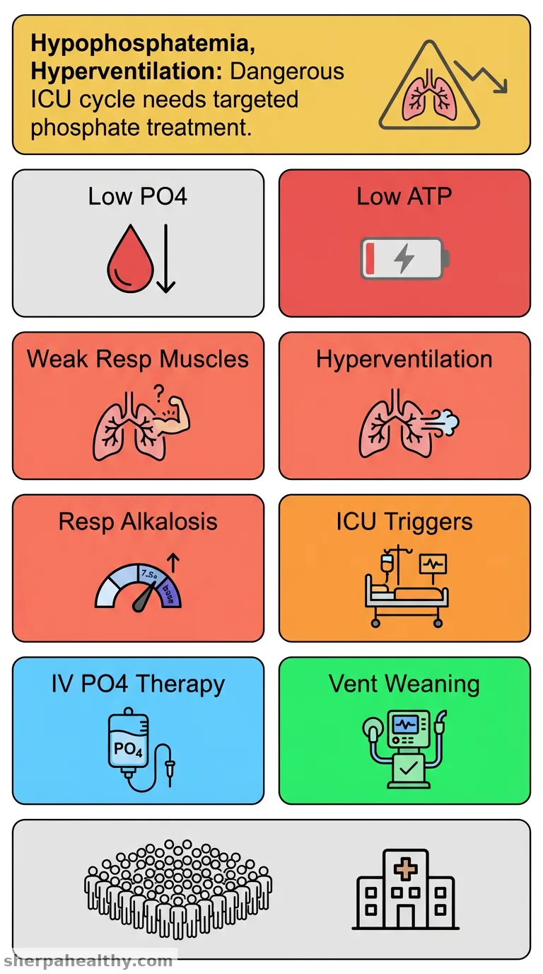 Correlation Between Hypophosphatemia and Hyperventilation in Critically Ill Patients: Causes, Clinical Manifestations, and Management Strategies.