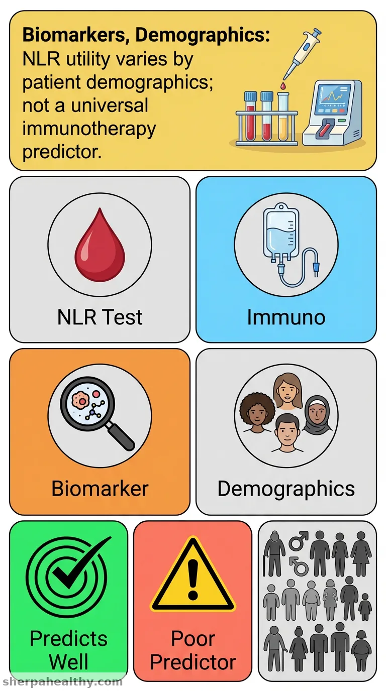 Neutrophil to lymphocyte ratio varies in magnitude and biomarker utility based on patient demographics.