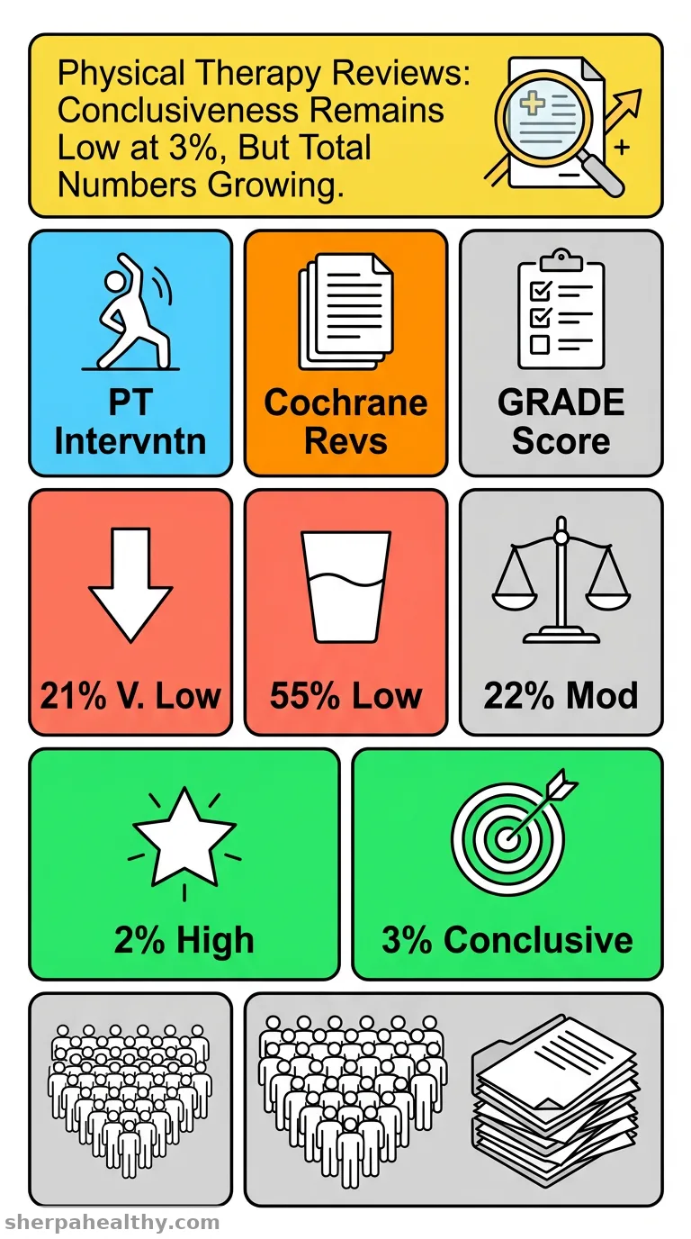 Conclusiveness of Cochrane systematic reviews is low but accumulating across time in physical therapy: A meta-research study.