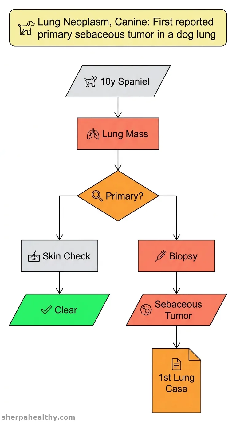 Sebaceous neoplasm in the lung of a dog.