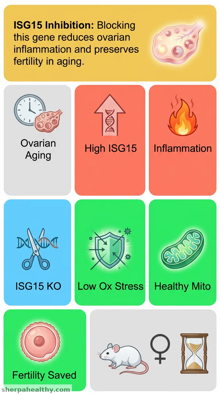 Inhibition of the ISG15 prevents inflammation-dependent ovarian aging.