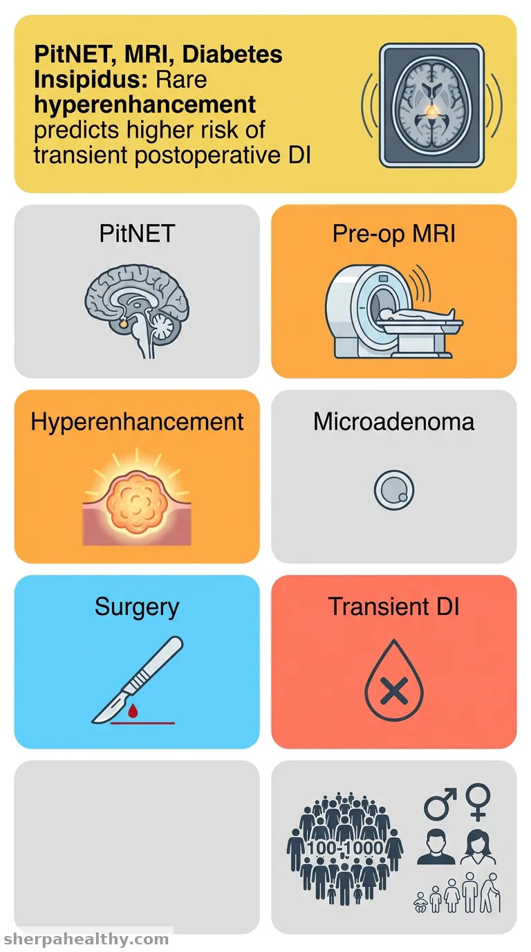 Hyperenhancement of pituitary neuroendocrine tumors (PitNETs) on preoperative MRI: implications on tumor characteristics and outcomes.