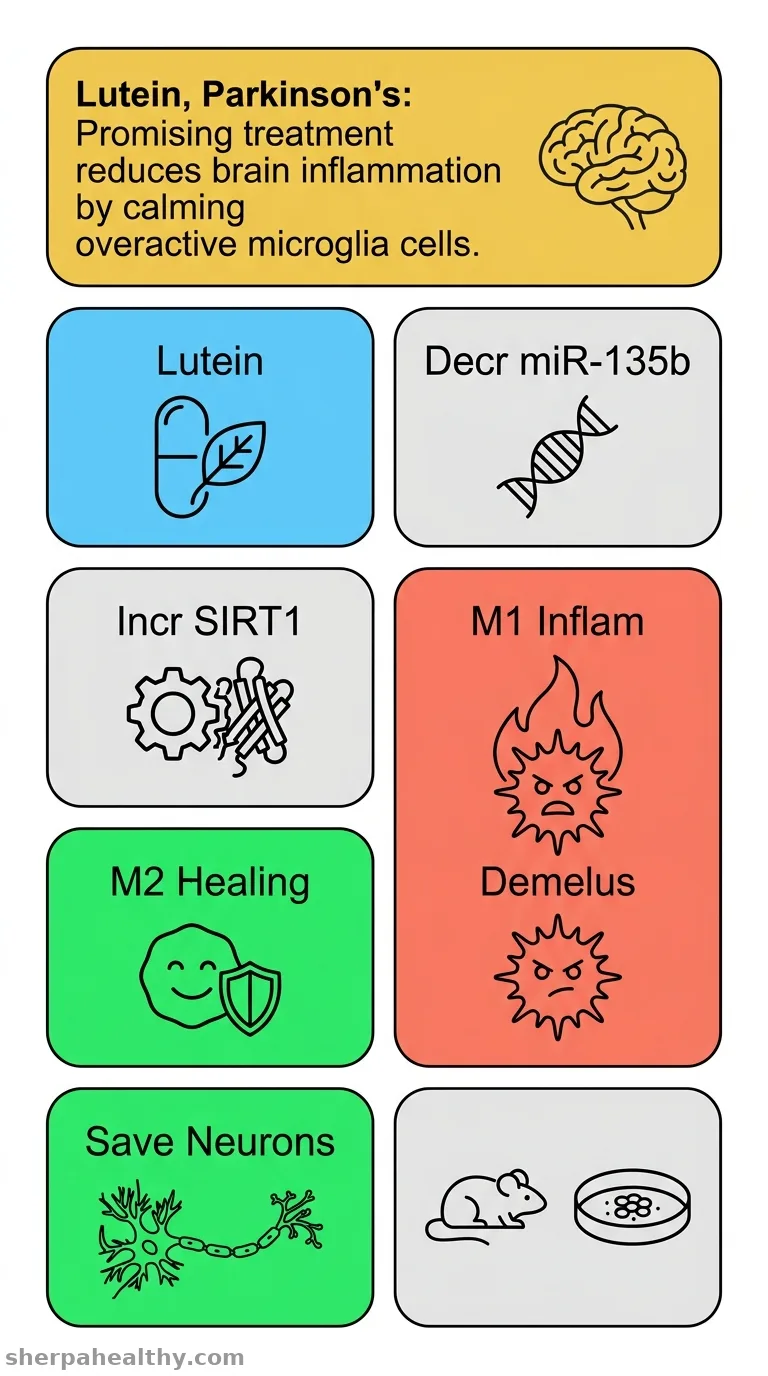 Lutein ameliorates Parkinson's disease by regulating miR-135b-5p/SIRT1 to inhibit microglial M1 polarization and inflammation.
