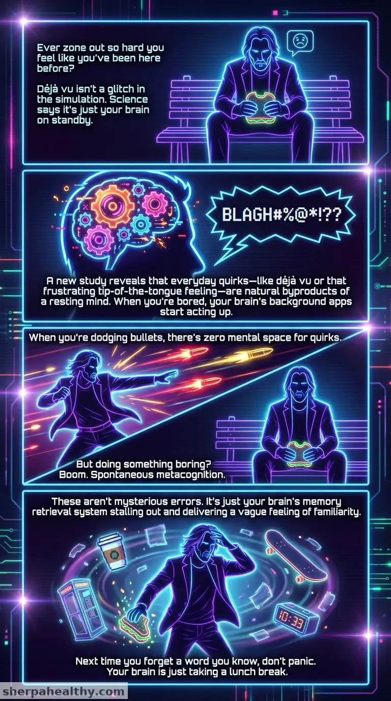 Everyday mental quirks like déjà vu might be natural byproducts of a resting mind