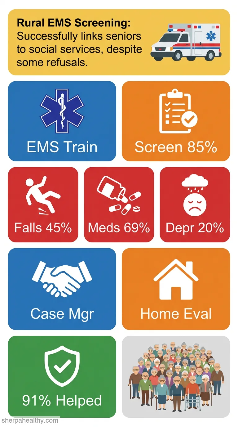 A novel emergency medical services-based program to identify and assist older adults in a rural community.