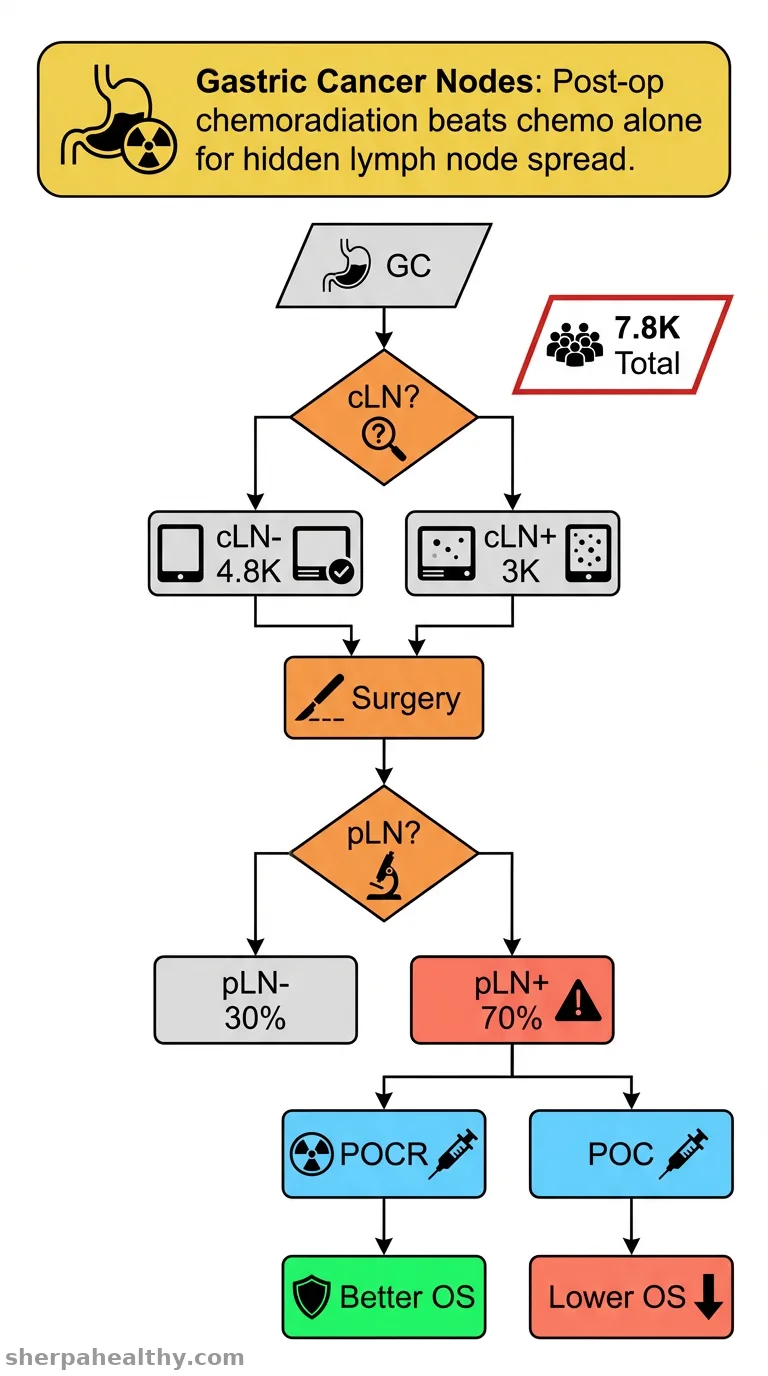 Comparison of treatment strategies based on clinical and pathological nodal status in resectable gastric adenocarcinoma.
