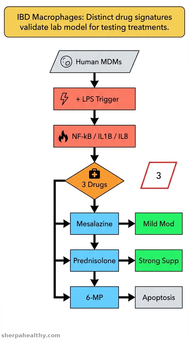Proteomic profiling of macrophages: effects of inflammatory activation and anti-inflammatory treatment with IBD therapeutics.