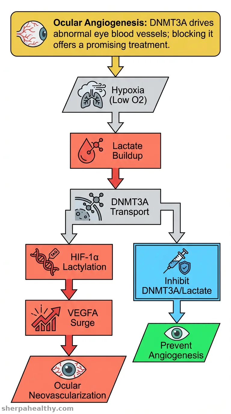 Lactate-binding protein DNMT3A in HRMECs promotes angiogenesis by upregulating VEGFA through HIF-1α lactylation.