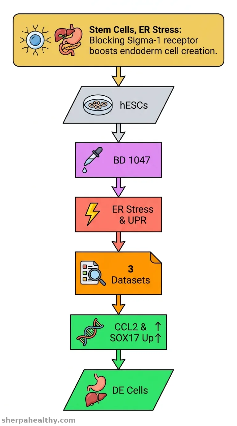 Potential role of Sigma-1 receptor inhibition and ER stress-related pathways in upregulating definitive endoderm markers in human embryonic stem cells.