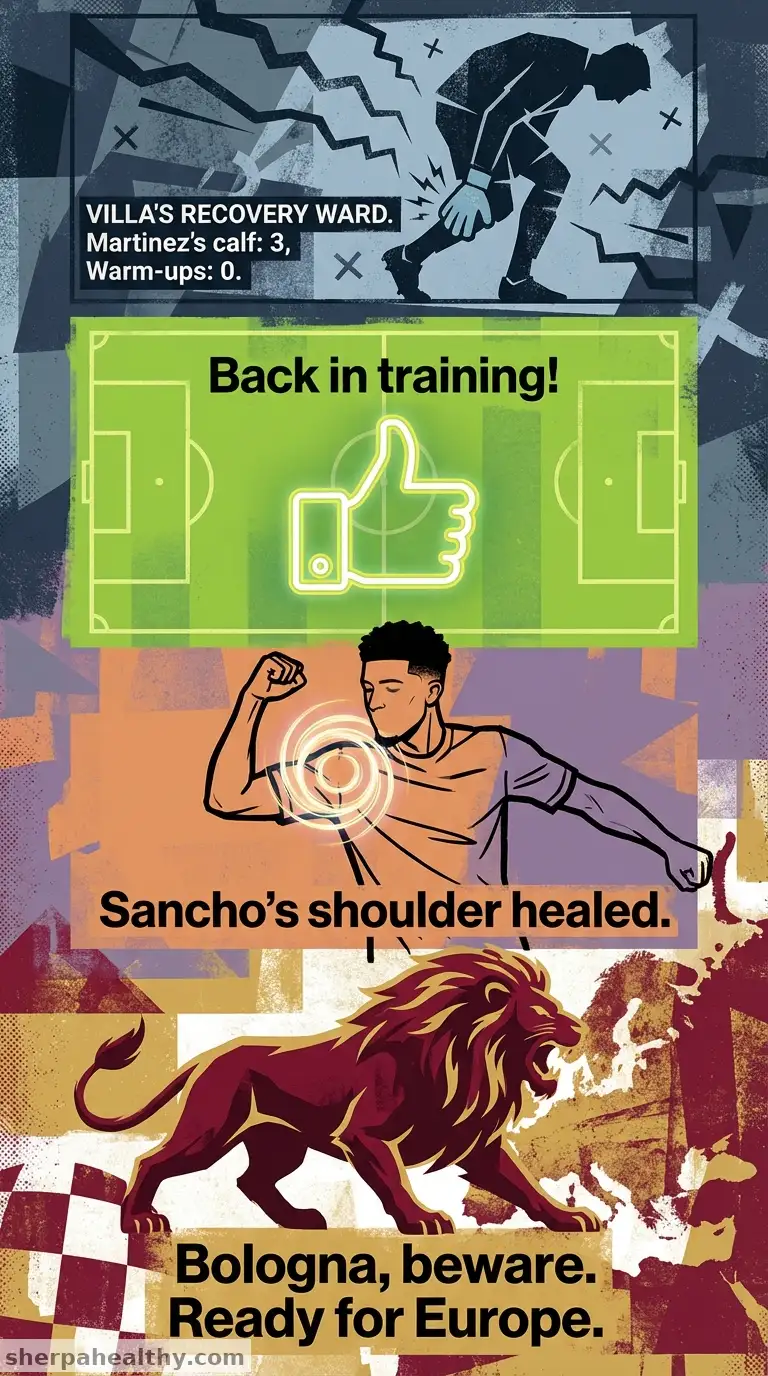Aston Villa's Emi Martinez, Jadon Sancho return to training before Europa League quarter-final