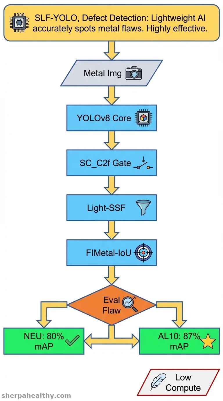 Metal surface defect detection using SLF-YOLO enhanced YOLOv8 model.